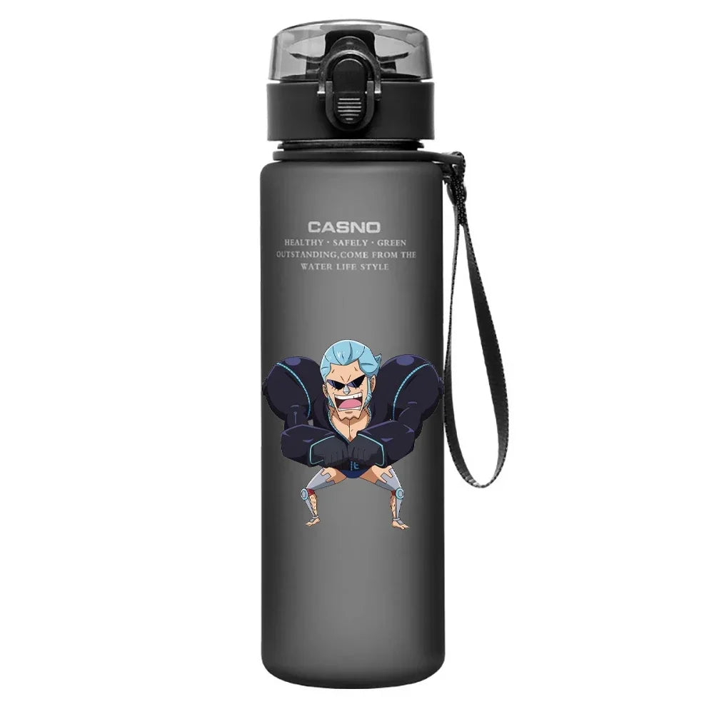 One Piece Transparent Water Bottle – 560ML Anime Summer Cup for Kids & Teens