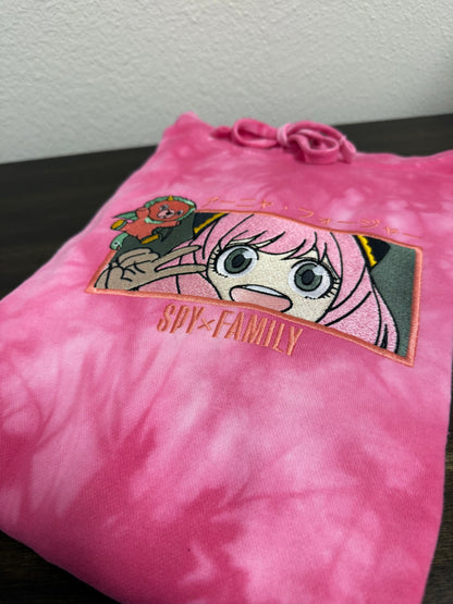 Anya Forger Pink Tie-Dye Hoodie – SPY x FAMILY Unisex Anime Pullover
