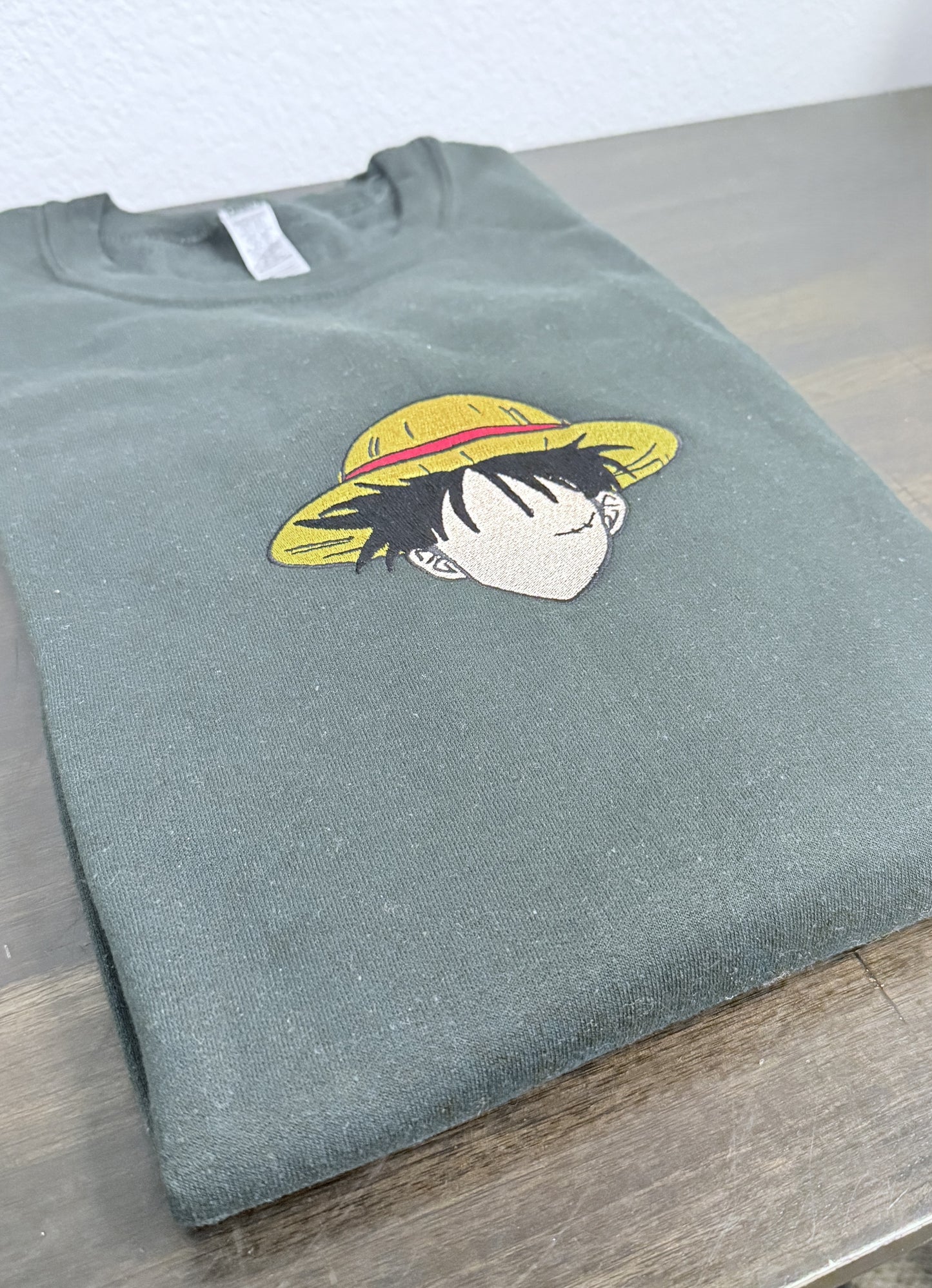 Evergreen Fog Luffy Sweatshirt – One Piece Unisex Anime Crewneck