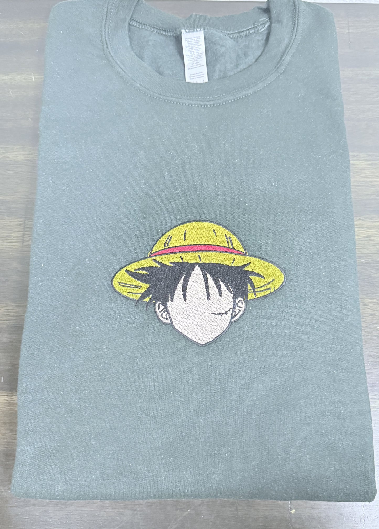 Evergreen Fog Luffy Sweatshirt – One Piece Unisex Anime Crewneck