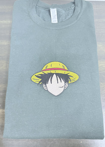 Evergreen Fog Luffy Sweatshirt – One Piece Unisex Anime Crewneck