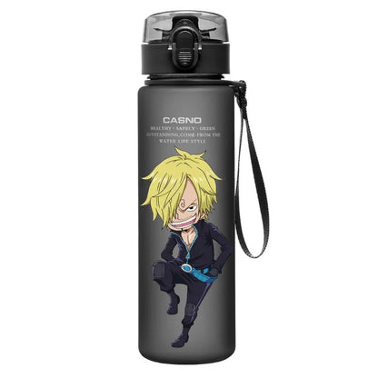 One Piece Transparent Water Bottle – 560ML Anime Summer Cup for Kids & Teens