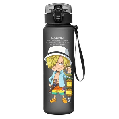 One Piece Transparent Water Bottle – 560ML Anime Summer Cup for Kids & Teens