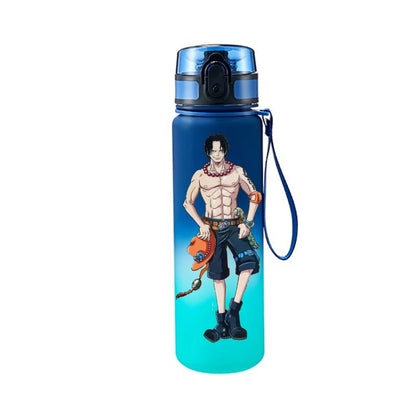 One Piece Luffy & Zoro Gradient Sports Water Bottle – 650ML Portable Anime Travel Cup