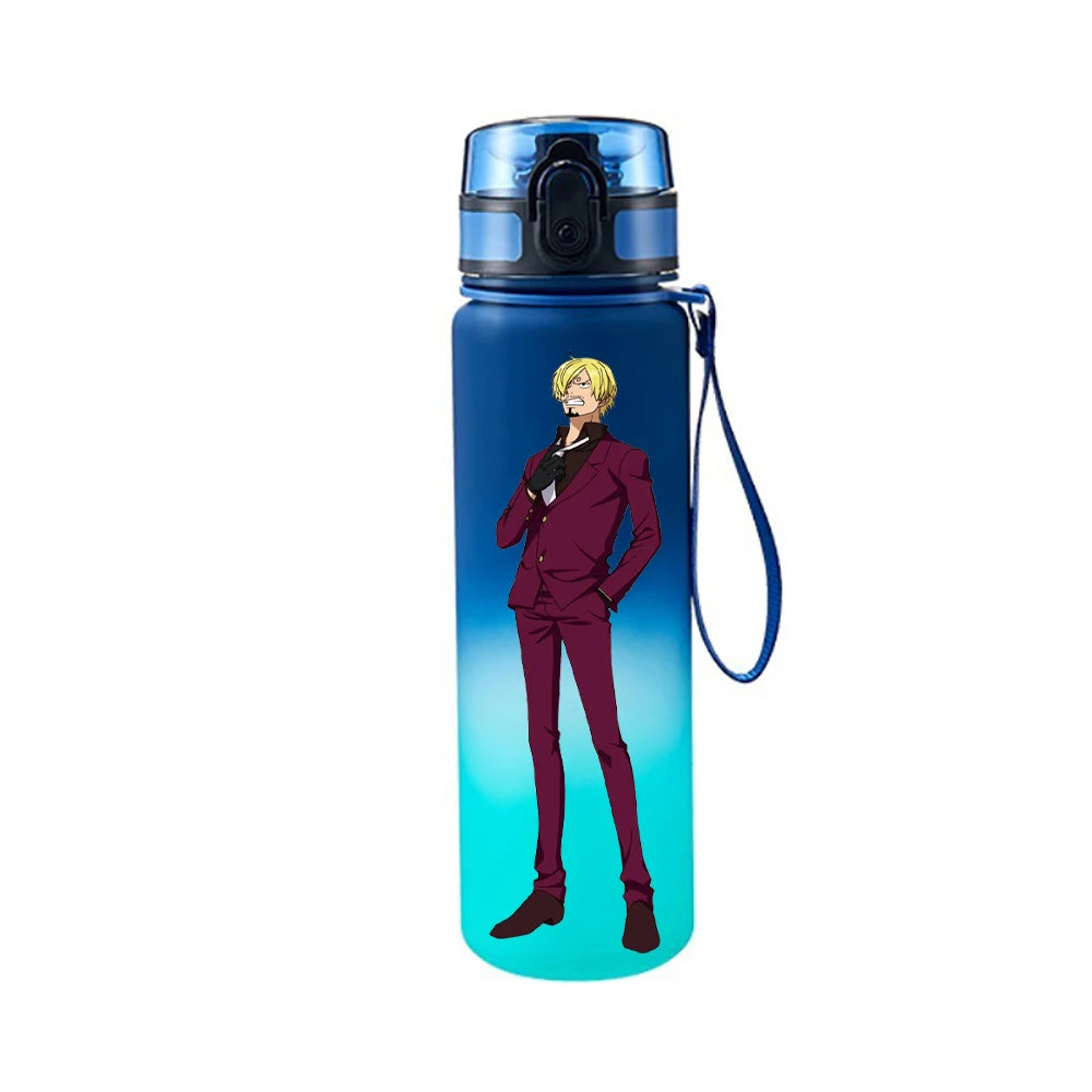 One Piece Luffy & Zoro Gradient Sports Water Bottle – 650ML Portable Anime Travel Cup