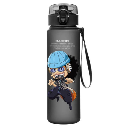 One Piece Transparent Water Bottle – 560ML Anime Summer Cup for Kids & Teens