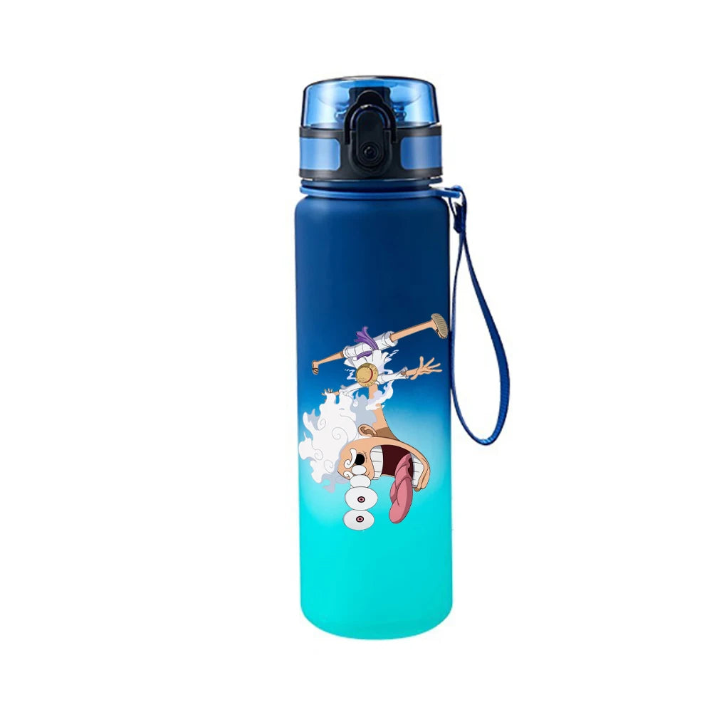 One Piece Luffy & Zoro Gradient Sports Water Bottle – 650ML Portable Anime Travel Cup