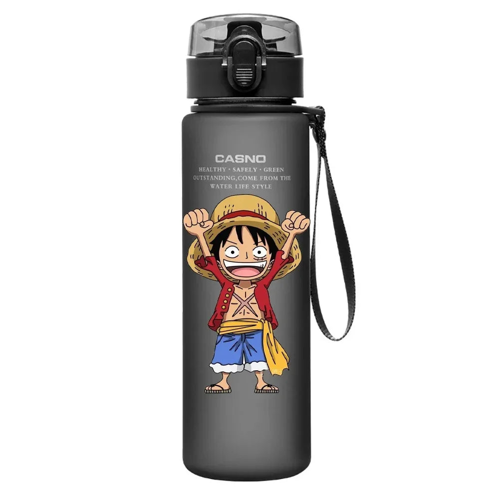 One Piece Transparent Water Bottle – 560ML Anime Summer Cup for Kids & Teens