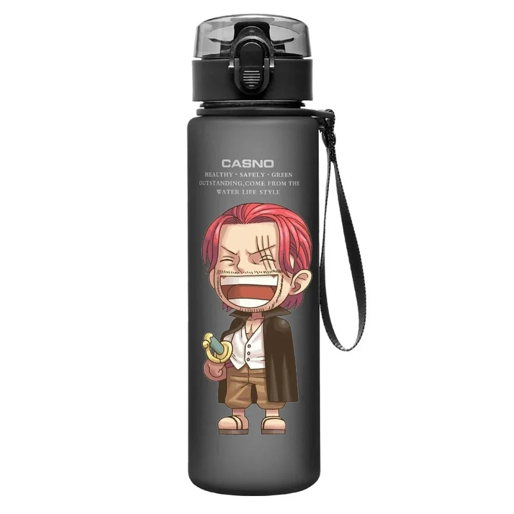One Piece Transparent Water Bottle – 560ML Anime Summer Cup for Kids & Teens