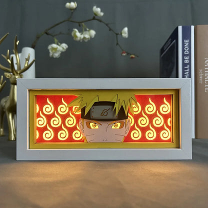 Naruto Akatsuki 3D Night Light – Laser Carved Anime Photo Frame Lamp for Room Décor