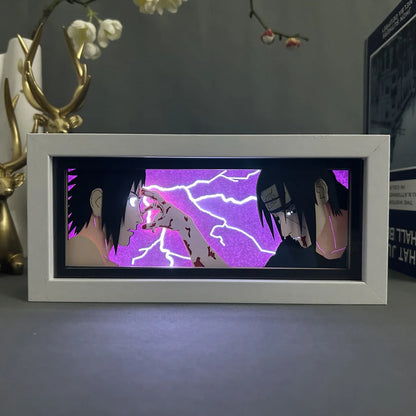 Naruto Akatsuki 3D Night Light – Laser Carved Anime Photo Frame Lamp for Room Décor