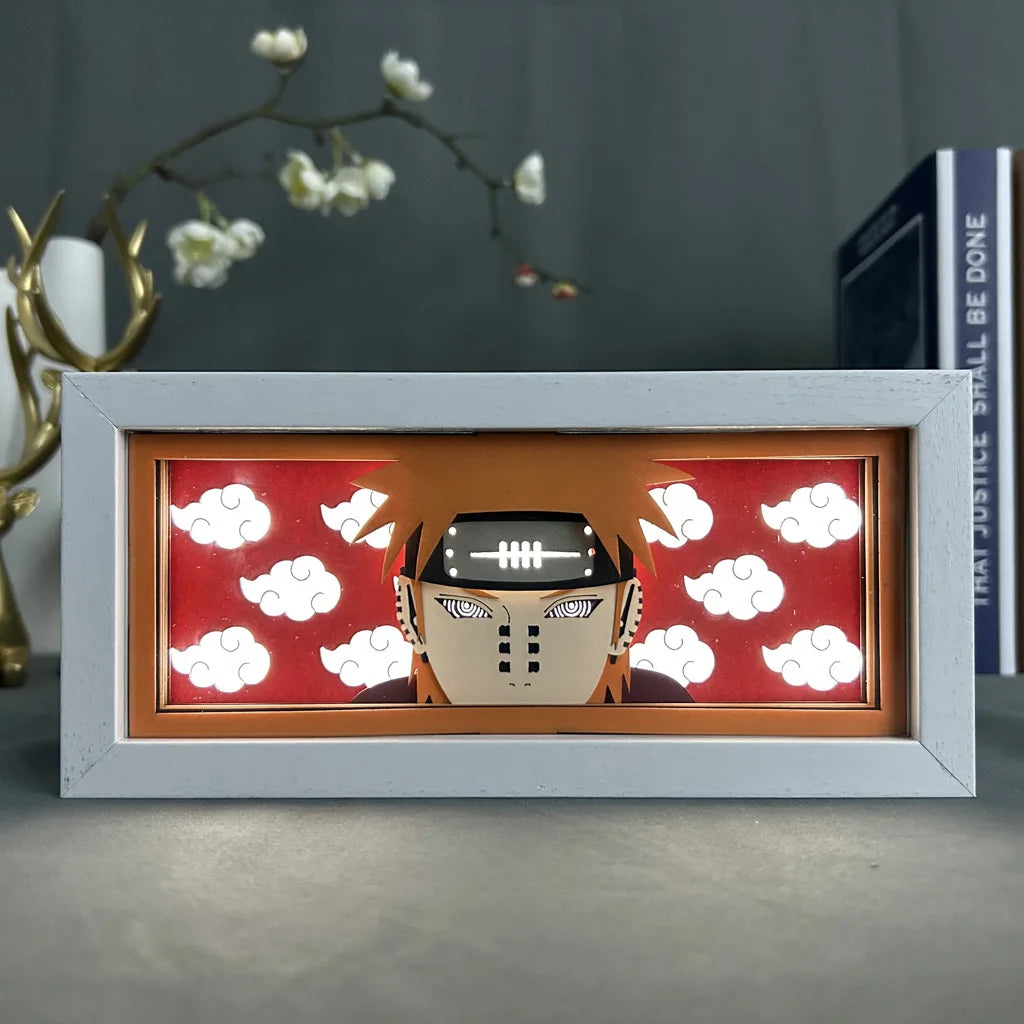 Naruto Akatsuki 3D Night Light – Laser Carved Anime Photo Frame Lamp for Room Décor