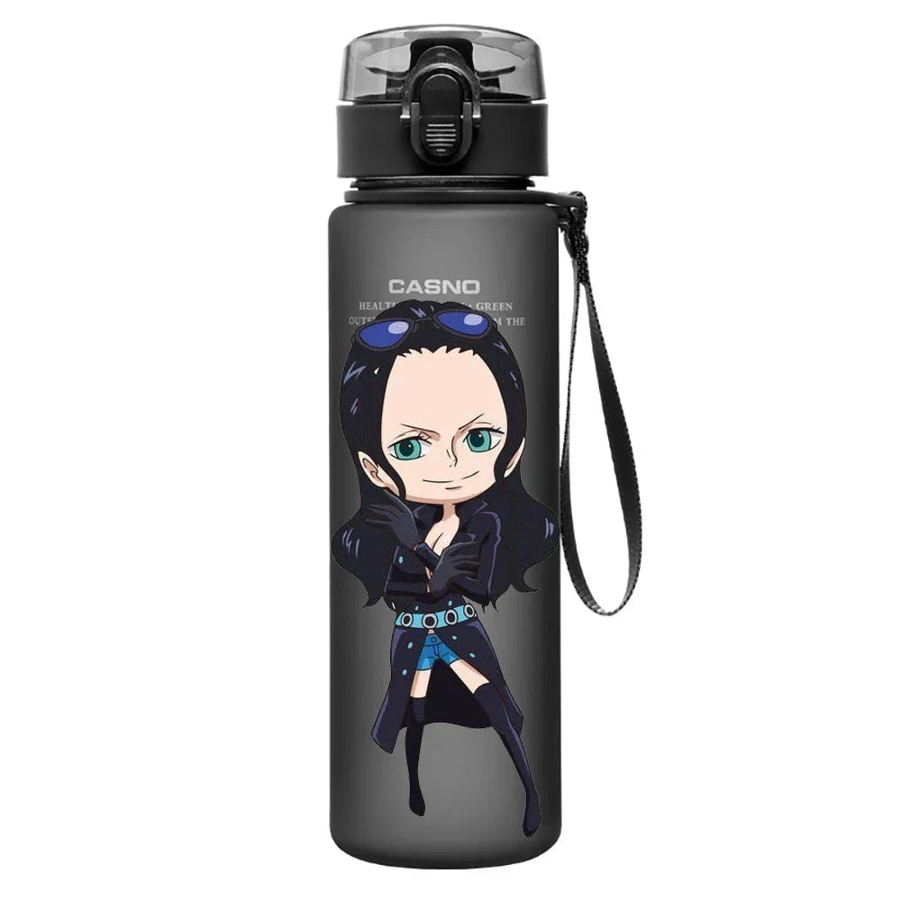 One Piece Transparent Water Bottle – 560ML Anime Summer Cup for Kids & Teens