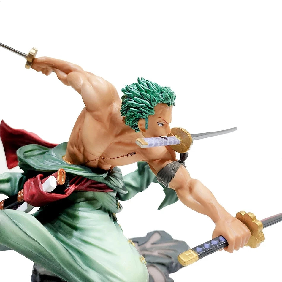 Roronoa Zoro Three-Blade Action Figure – 10cm PVC One Piece Anime Collectible Model