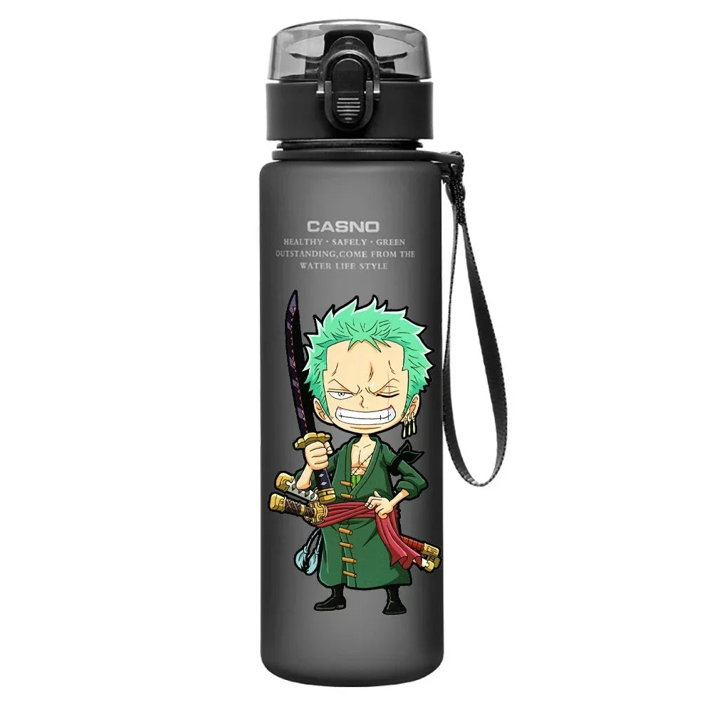 One Piece Transparent Water Bottle – 560ML Anime Summer Cup for Kids & Teens
