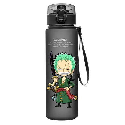One Piece Transparent Water Bottle – 560ML Anime Summer Cup for Kids & Teens