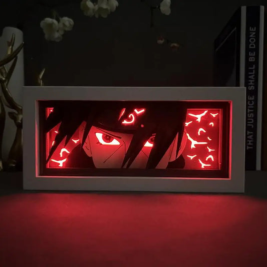 Naruto Akatsuki 3D Night Light – Laser Carved Anime Photo Frame Lamp for Room Décor