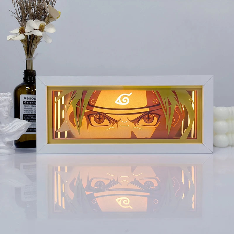 Zoro Paper Cut Shadow Box Light – One Piece 3D LED Night Lamp with Remote Control