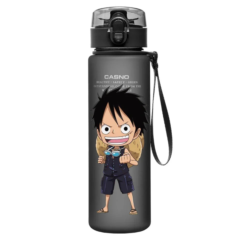 One Piece Transparent Water Bottle – 560ML Anime Summer Cup for Kids & Teens