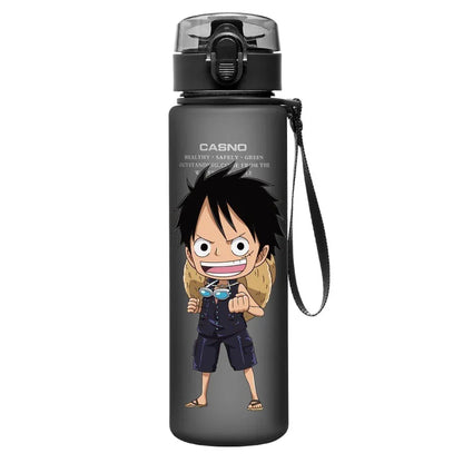 One Piece Transparent Water Bottle – 560ML Anime Summer Cup for Kids & Teens