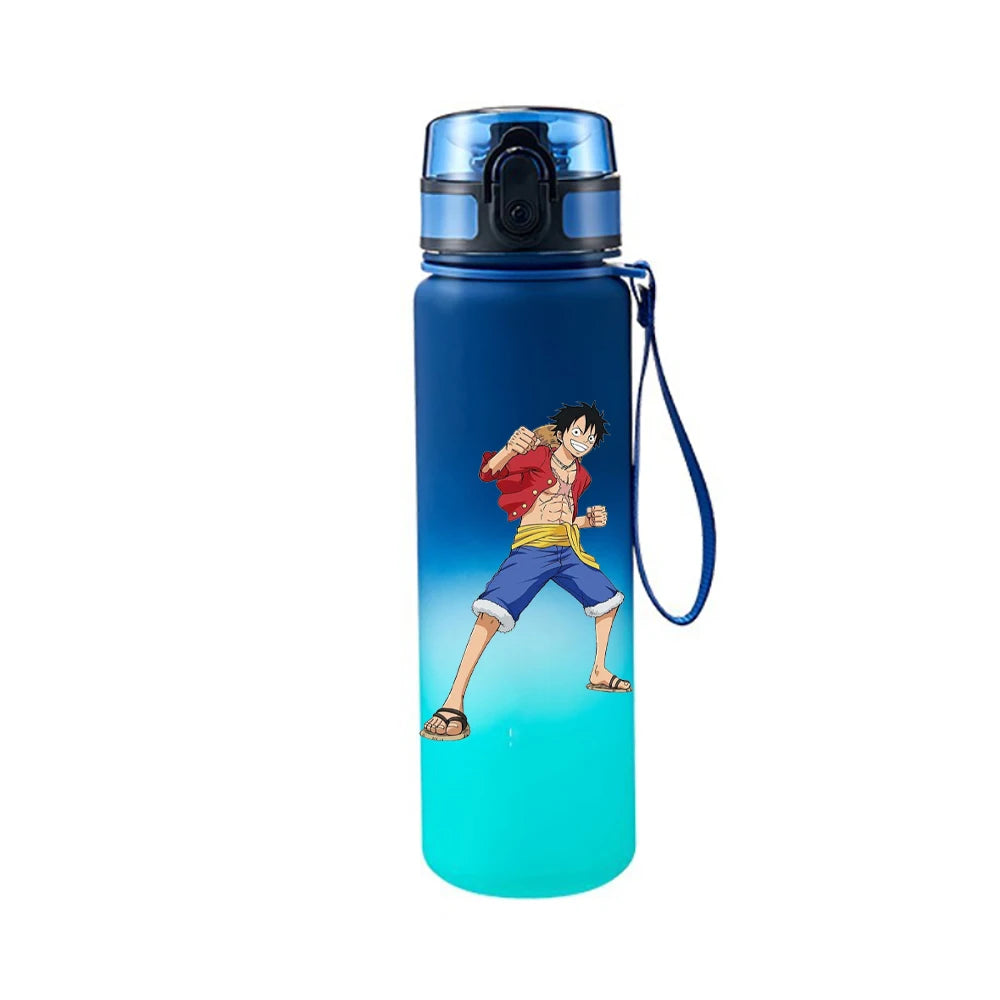 One Piece Luffy & Zoro Gradient Sports Water Bottle – 650ML Portable Anime Travel Cup