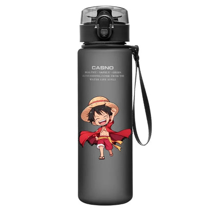 One Piece Transparent Water Bottle – 560ML Anime Summer Cup for Kids & Teens