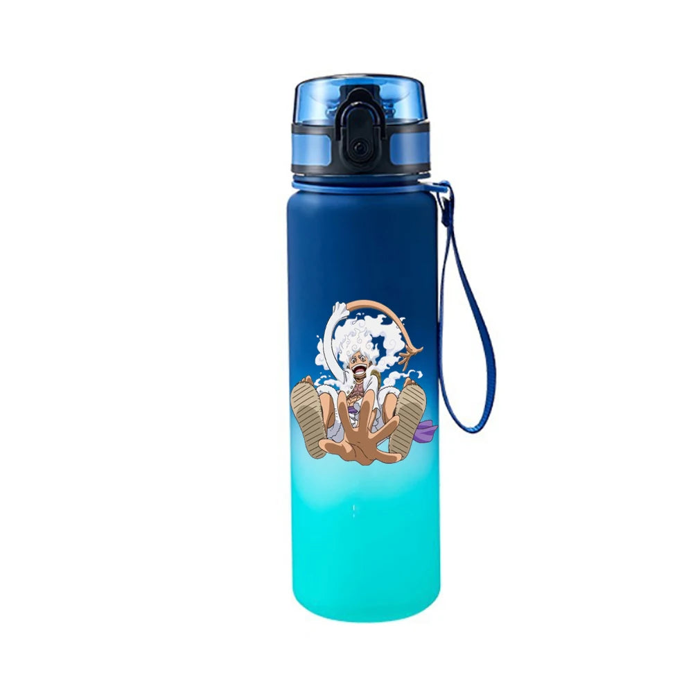One Piece Luffy & Zoro Gradient Sports Water Bottle – 650ML Portable Anime Travel Cup