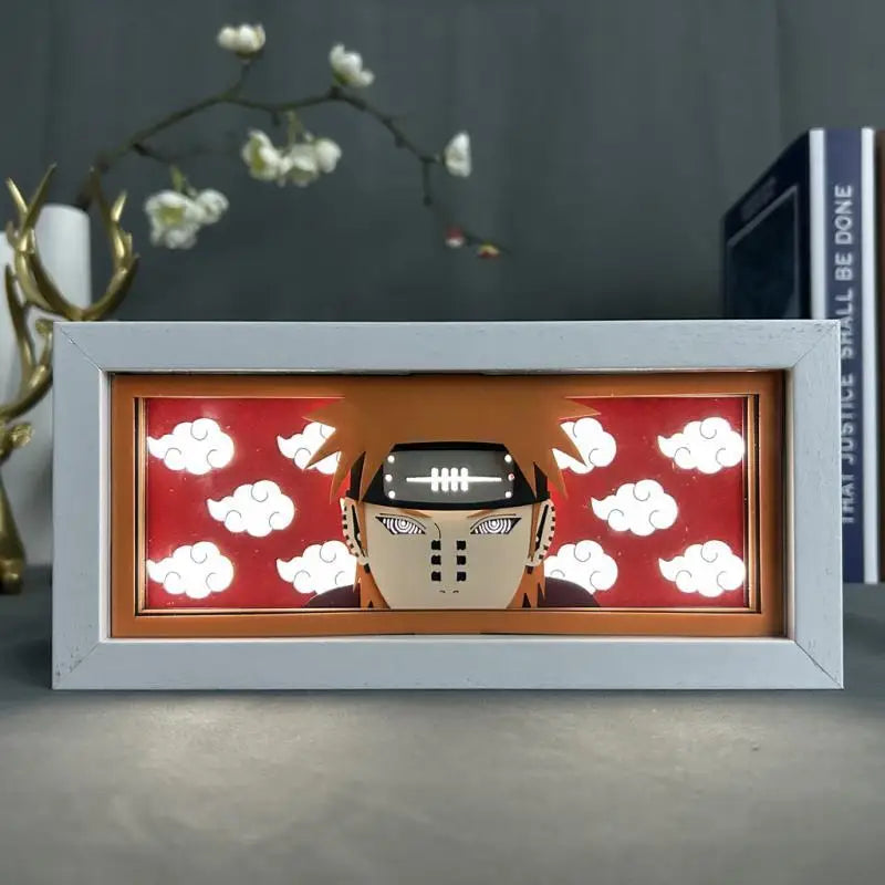 Naruto Akatsuki 3D Night Light – Laser Carved Anime Photo Frame Lamp for Room Décor