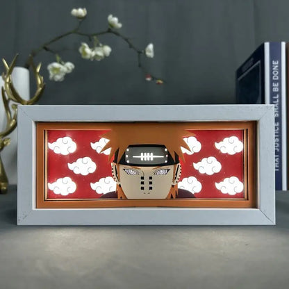Naruto Akatsuki 3D Night Light – Laser Carved Anime Photo Frame Lamp for Room Décor