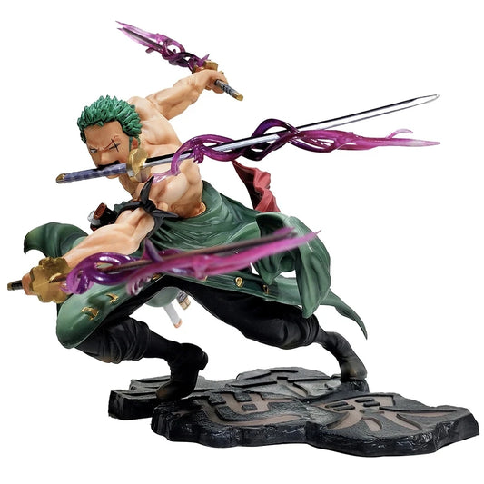 Roronoa Zoro Three-Blade Action Figure – 10cm PVC One Piece Anime Collectible Model