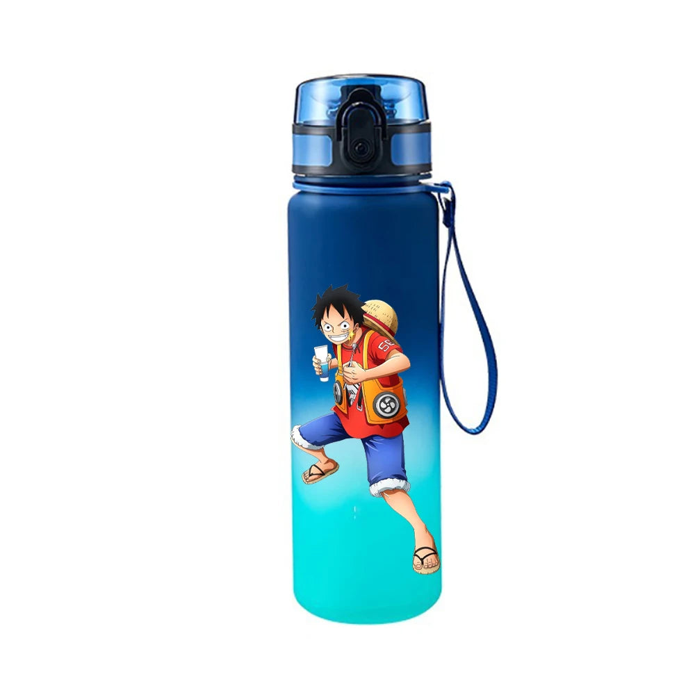 One Piece Luffy & Zoro Gradient Sports Water Bottle – 650ML Portable Anime Travel Cup