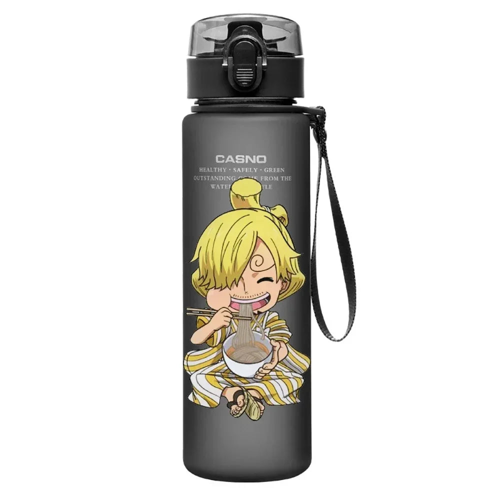 One Piece Transparent Water Bottle – 560ML Anime Summer Cup for Kids & Teens
