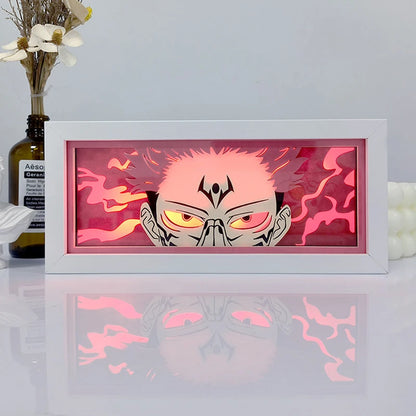 Zoro Paper Cut Shadow Box Light – One Piece 3D LED Night Lamp with Remote Control