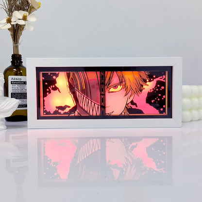 Zoro Paper Cut Shadow Box Light – One Piece 3D LED Night Lamp with Remote Control