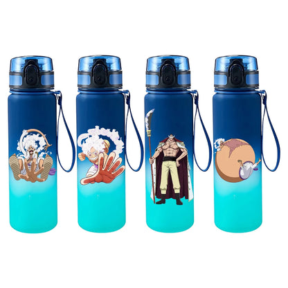 One Piece Luffy & Zoro Gradient Sports Water Bottle – 650ML Portable Anime Travel Cup