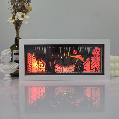 Zoro Paper Cut Shadow Box Light – One Piece 3D LED Night Lamp with Remote Control