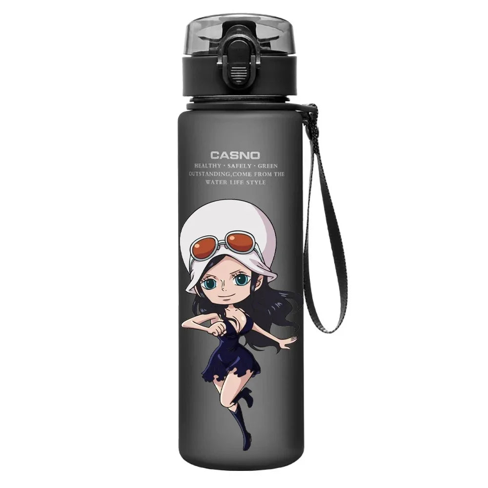 One Piece Transparent Water Bottle – 560ML Anime Summer Cup for Kids & Teens