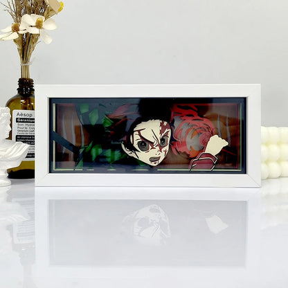 Zoro Paper Cut Shadow Box Light – One Piece 3D LED Night Lamp with Remote Control