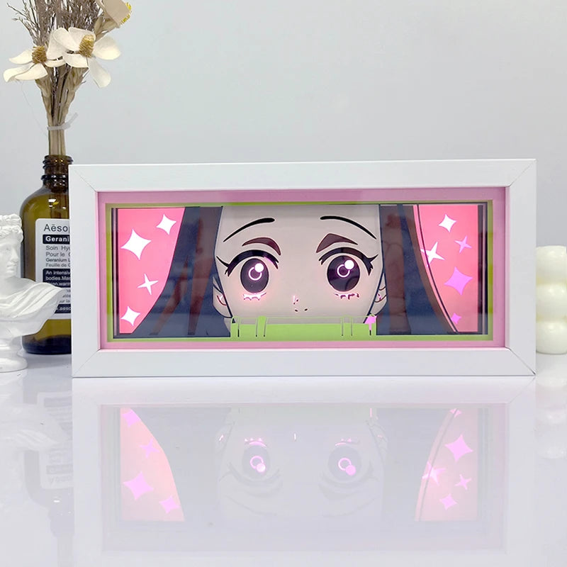 Zoro Paper Cut Shadow Box Light – One Piece 3D LED Night Lamp with Remote Control