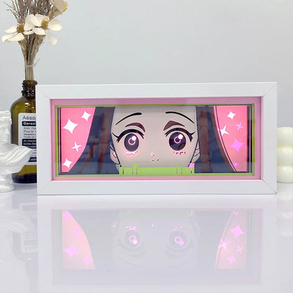 Zoro Paper Cut Shadow Box Light – One Piece 3D LED Night Lamp with Remote Control