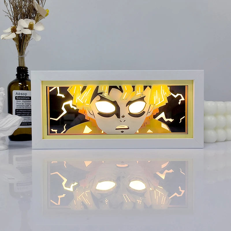 Zoro Paper Cut Shadow Box Light – One Piece 3D LED Night Lamp with Remote Control