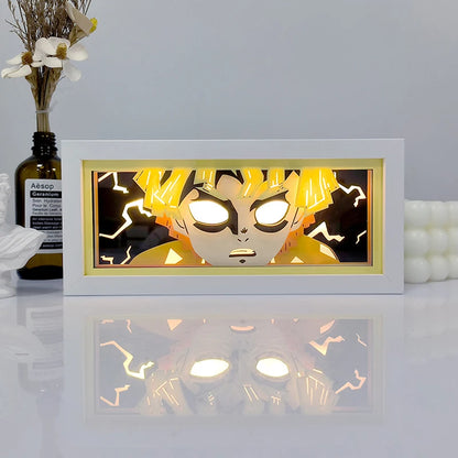 Zoro Paper Cut Shadow Box Light – One Piece 3D LED Night Lamp with Remote Control