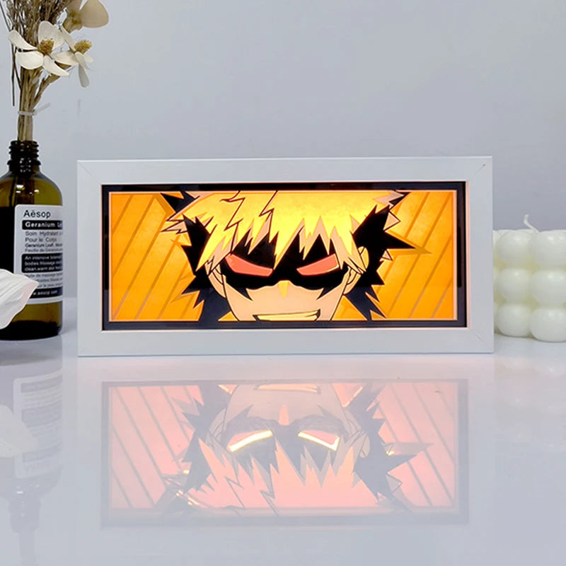 Zoro Paper Cut Shadow Box Light – One Piece 3D LED Night Lamp with Remote Control