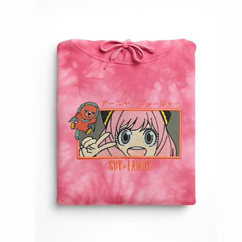Anya Forger Pink Tie-Dye Hoodie – SPY x FAMILY Unisex Anime Pullover