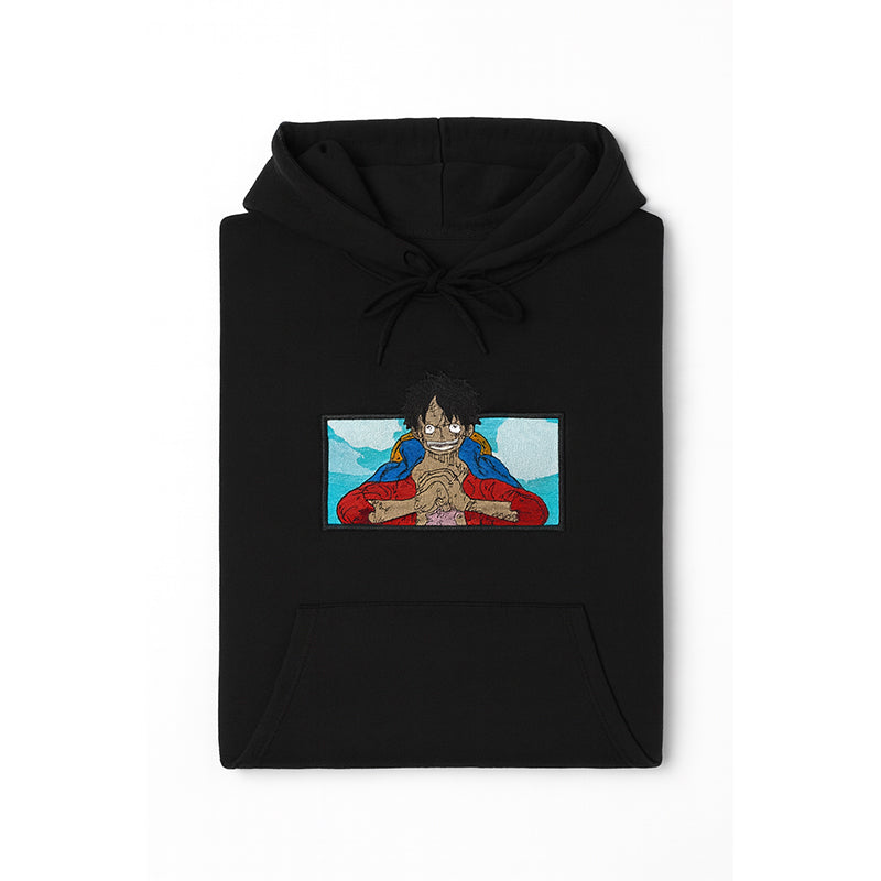 Monkey D. Luffy Black Hoodie – One Piece Unisex Anime Streetwear Pullover