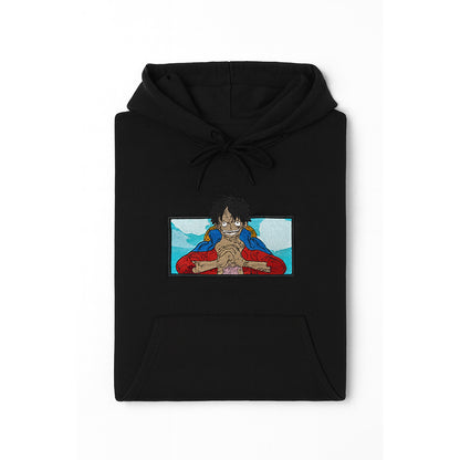 Monkey D. Luffy Black Hoodie – One Piece Unisex Anime Streetwear Pullover